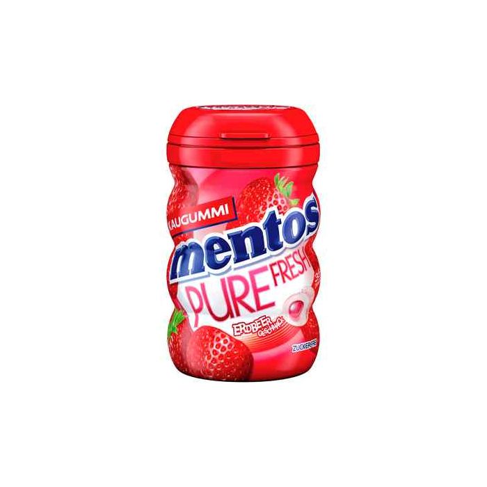 Mentos Chewing-gum à la fraise, sans sucres 